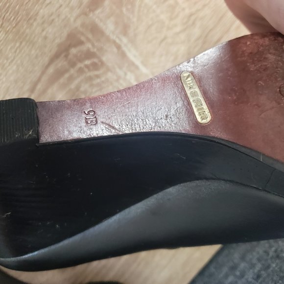 Cole Haan black open toe wedge heel size 9 - Picture 11 of 13